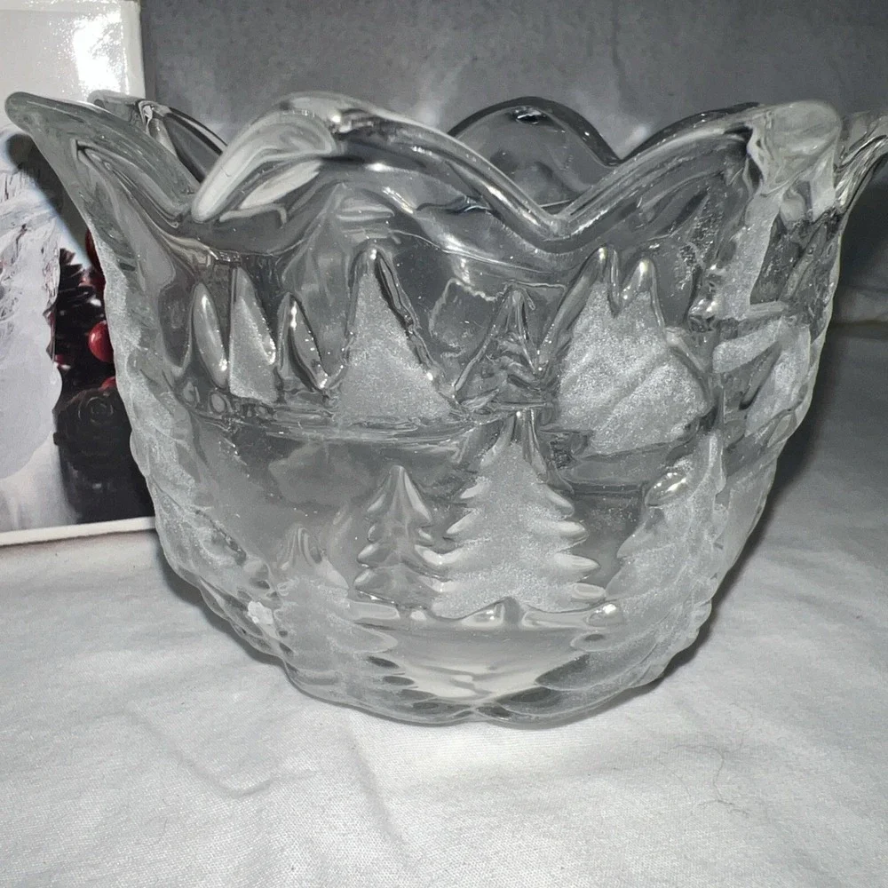 Mikasa Christmas Story Frosted Candle Holder / Candy & Nut Bowl, Germany